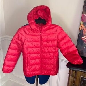 NWOT Lightweight packable puffer coat jacket hooded 9-10 years old